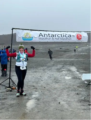 Leigh Ann at the finish line